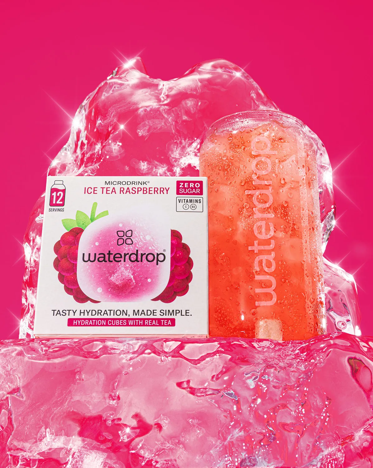 Waterdrop EISTEE HIMBEERE Microdrink 12er-Pack zuckerfrei