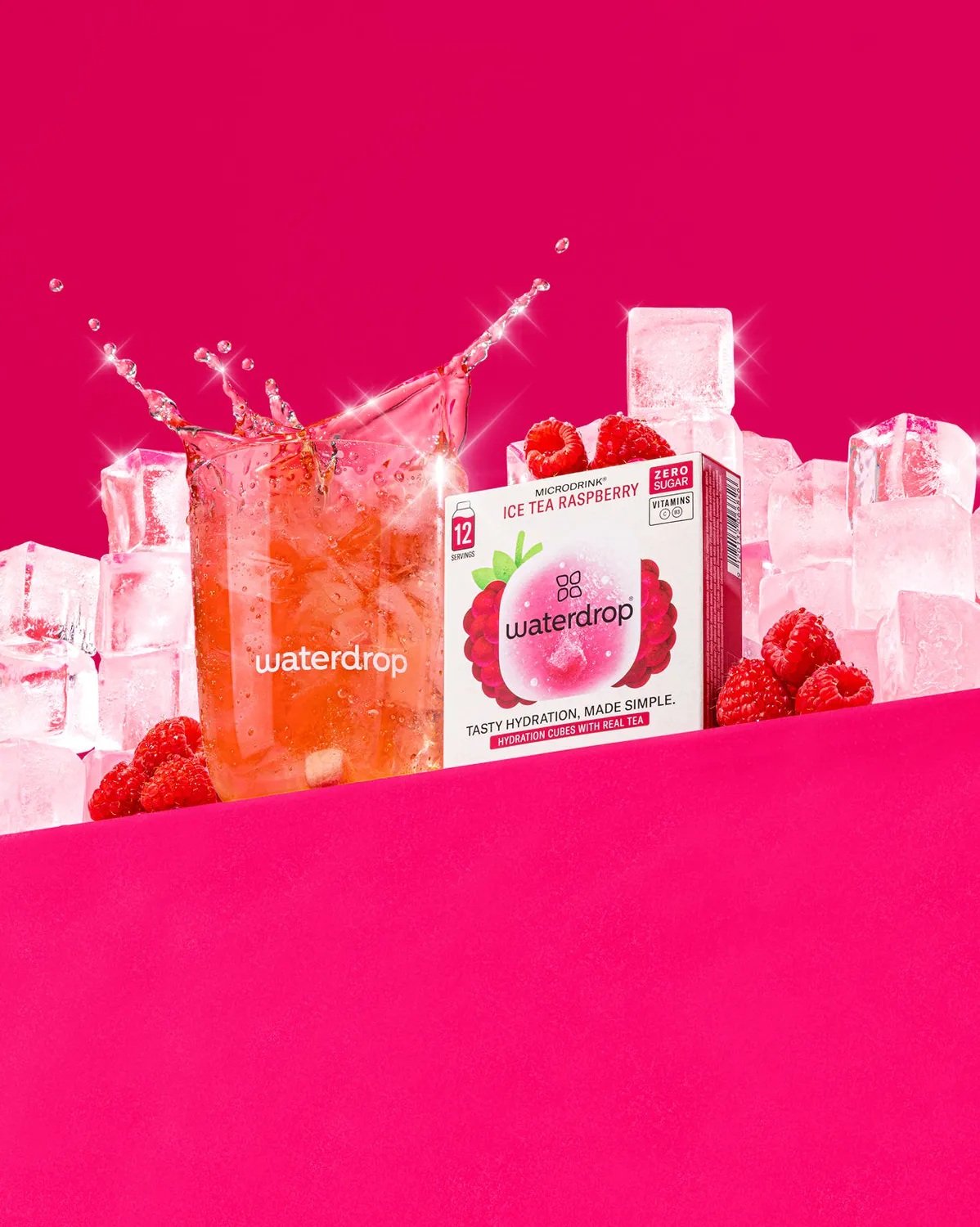 Waterdrop EISTEE HIMBEERE Microdrink 12er-Pack zuckerfrei
