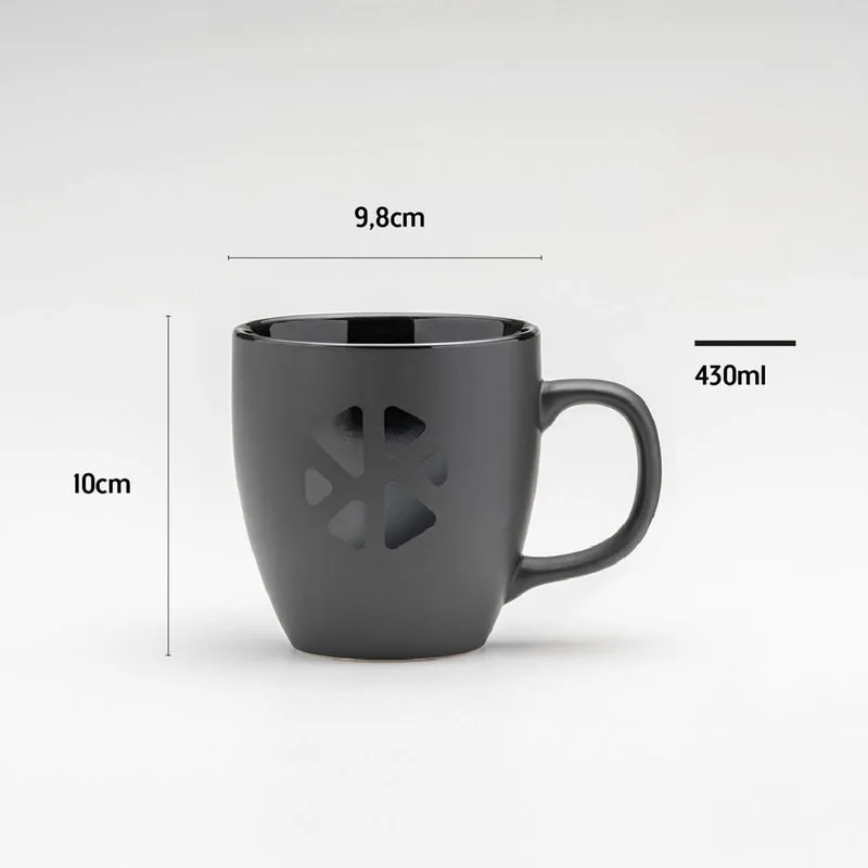 Klosterkitchen TASSE SCHWARZ 2er Set Keramiktassen 430 ml