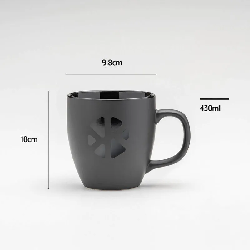 Klosterkitchen Tasse Schwarz Keramik 430 ml matt