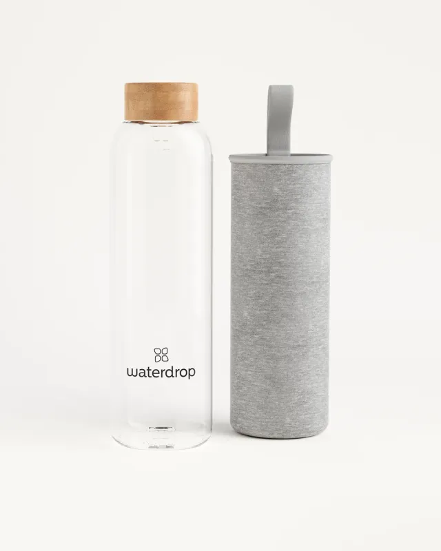 Waterdrop Clear Glass Trinkflasche Borosilikatglas