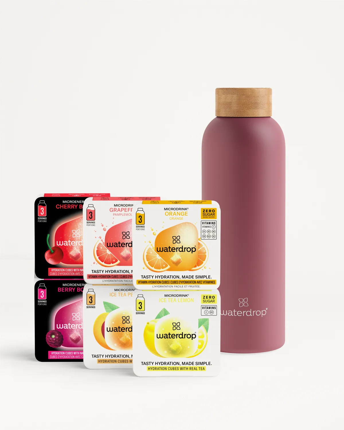 Waterdrop Thermo Steel Starterset Edelstahlflasche mit Microdrinks