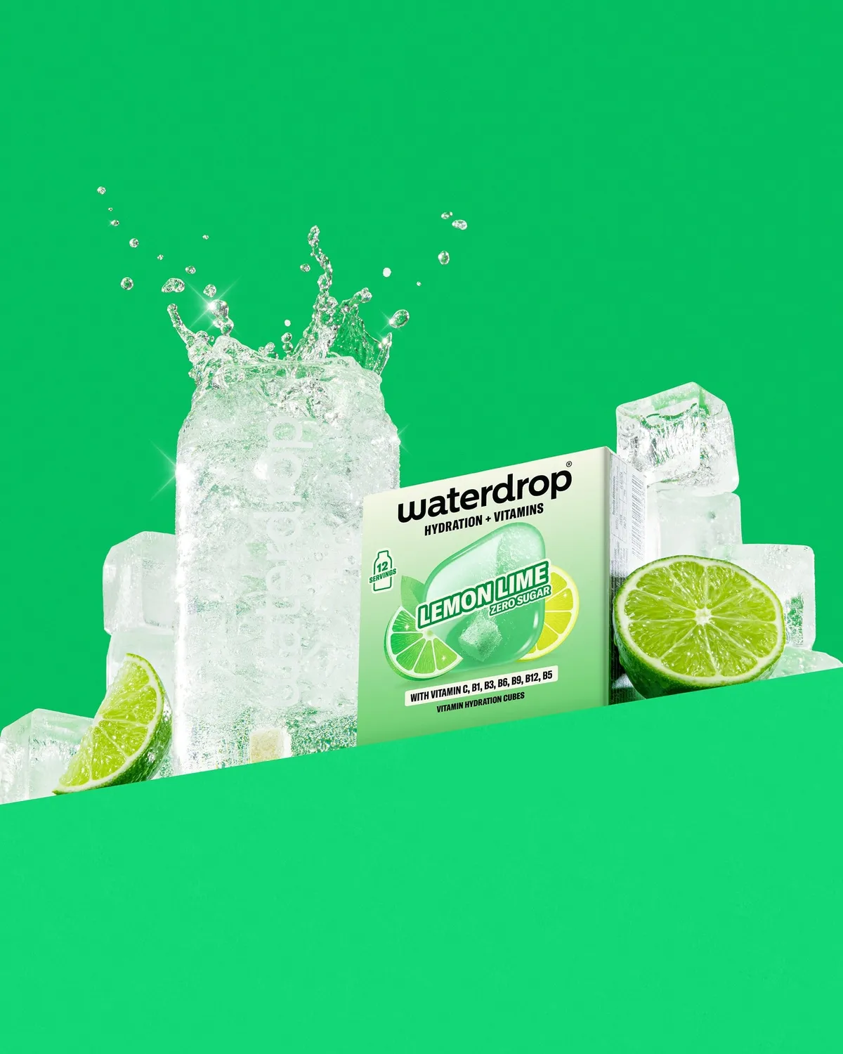 Waterdrop ZITRONE-LIMETTE Microdrink Würfel 12er Pack zuckerfrei