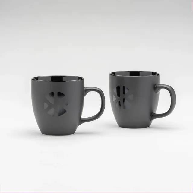 Klosterkitchen TASSE SCHWARZ 2er Set Keramiktassen 430 ml