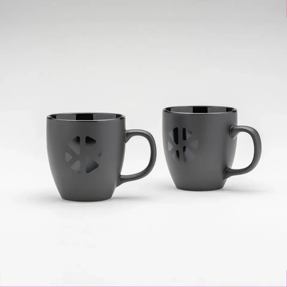 Klosterkitchen TASSE SCHWARZ 2er Set Keramiktassen 430 ml